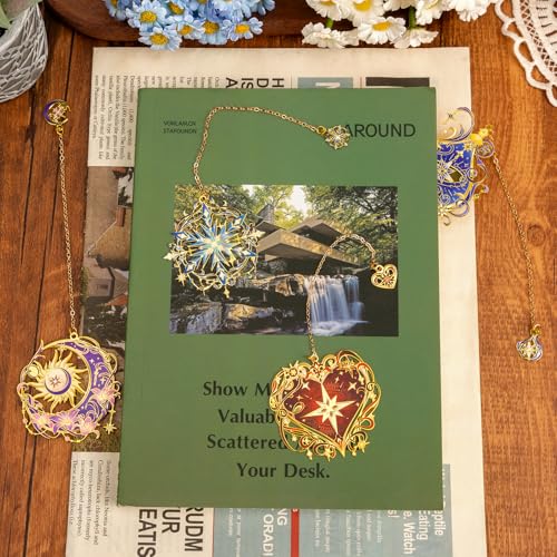 4 Pieces Metal Starry Sky Series Bookmark, Perfect for Women Readers (BKM-065-F4) - color: Starry Sky Series