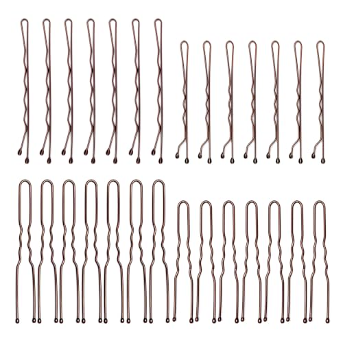 200 Pcs Bobby Pins U Shaped Hair Pins Kit for Women, Brown - color: Brown
