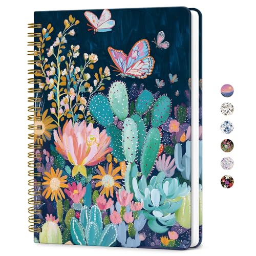 ZOTIA Lined Spiral Journal for Women, A5 Pretty Hardcover Notebook for Work, School & Office Writing, Aesthetic Writing Journal College Ruled, 140 Pages, 5.8" x 8.3", Desert Whimsy - color: T-Desert Whimsy