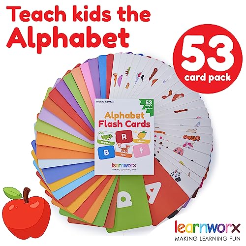 Alphabet Flash Cards for Toddlers | Award-Winning | 52 ABC Flashcards for Baby & Kids|ABC Cards Kindergarten | Large Upper and Lower Case | Large A-Z Learning Letter Animal Flashcard for Ages 1,2,3&4