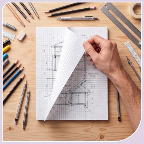 100 Sheet Graph Paper Pad, 8.3" x 11.5" Grid Notepad, 5 x 5 Grid, Graft Paper Notebook Memo Pads Double Sided Graph Ruled Scratch Pads Back to School Supply Pocket Notepad - size: 8.3" X 11.5"