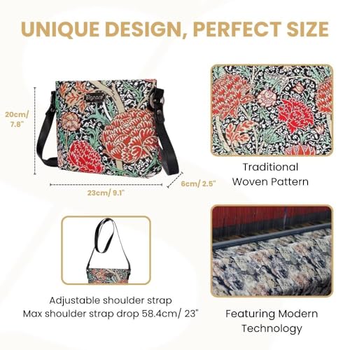 Signare Tapestry Crossbody Bag Sling Shoulder Purse for Women - color: Cray