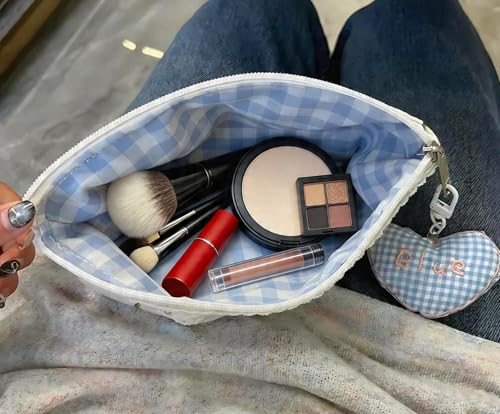 Cute Pencil Case Cottagecore Floral Print Pen Pouches with Lace Trim