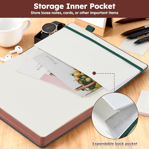 Lined Journal Notebook for Women Men, 320 Pages A5 Journaling Notebook College Ruled with 100GSM Thick Paper, Hardcover Leather Notebook for Work Writing Note Taking Diary, School, 5.7'' X 8.4'' - color: 9.Brown, size: A5