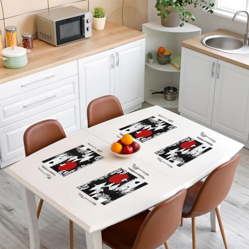 Feelyou Samurai Placemats Set Set of 4 18"x12" - color: White