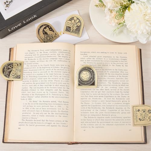 CRASPIRE Planet Star Journal Metal Clip Vintage Travelers Notebook Book Bill Binder Clips Holder Alloy Antique Bronze Decorative Travelers for TN Travelers Art Reading Decoration Accessories - style: Planet Star