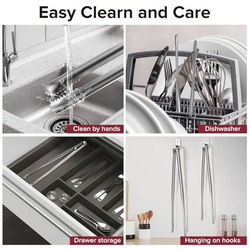 Precise Serrated Non-Slip Tips Cooking Tongs (9.5" & 11.5" & 13.5") - size: 9.5"+11.5"+13.5"