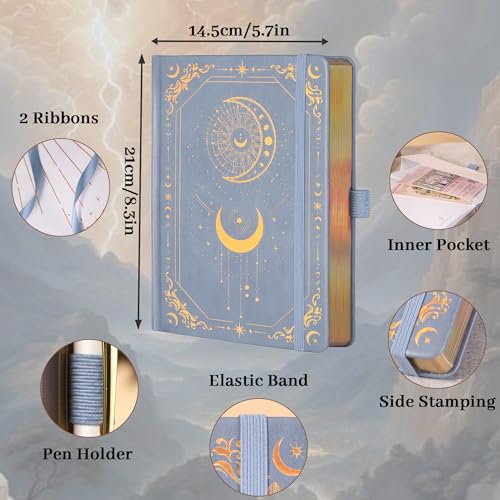 TIEFOSSI Line Journal Notebook for Women Men, 316 Pages,8.3x5.8 IN - color: Light blue, size: Line