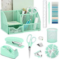 Scindaly Office Desk Accessories 12-Piece & Desk Organizers and Accessories - color: Green
