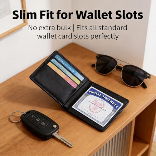 10 Pack Horizontal Waterproof PVC Social Security Card Holder Sleeves 3.82" x 2.32", Clear Protectors for ID, Credit, Insurance Cards, Flexible Covers Resist Dust & Moisture