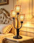 Lightdot Mid Century Modern Table Lamp Red Glass Dimmable 3 Bulbs Included - color: 14-Black-Pink-Cylinder