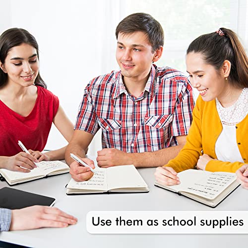 5 Pack Journal Notebook Bulk for School, Feela Hardcover Business Notebooks Classic Ruled Lined Journals with Pen Holder for Work Note Taking, with 5 Black Pens, 120 GSM, 5.1”x8.3”, A5, Black - color: 5 Pack black
