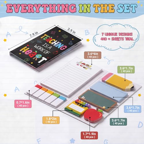BEAWART Teacher Sticky Notes Set, Blackboard Classroom Appreciation Gift - color: Teacher Sticky Notes Blackboard