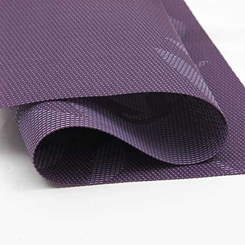SHACOS Woven Vinyl Placemats Set of 4 Purple Leaf Pattern Place Mats Wipe Clean Durable PVC Heat Resistant Table Mats (4, Leaf Purple) - color: Leaf Purple, size: Set of 4
