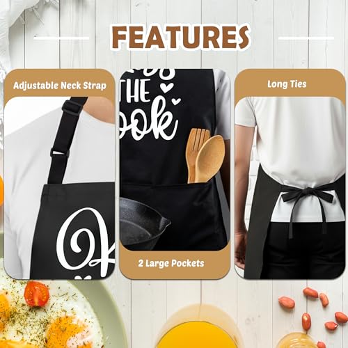 Kiss The Cook Funny Aprons for Men with 2 Pockets, Cooking Apron for Dad, Gag Gifts for Men, Adjustable BBQ Grilling Apron for Husband, Chef Kitchen Gifts for Birthday & Father’s Day - A10 - color: Kiss the Cook 2