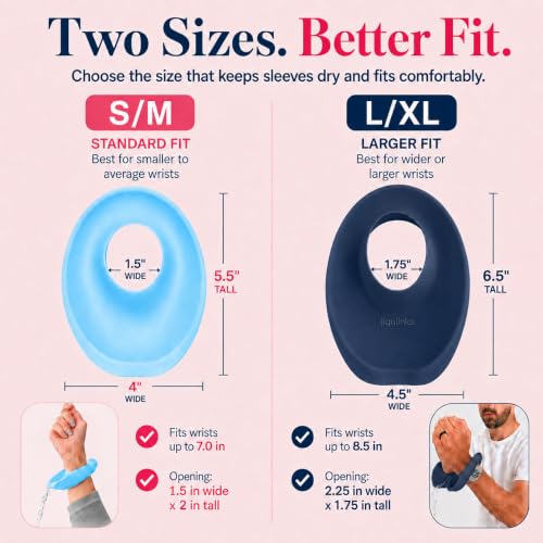 LiquiBands Face Washing Wristbands - Original Drip Catch Cuffs (Blue, S/M) - color: Sky Blue, size: S/M