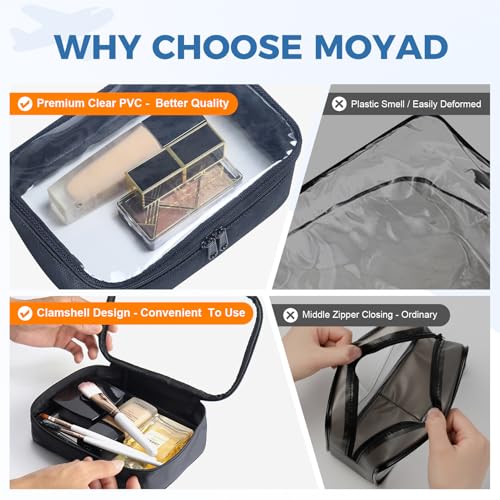 Moyad TSA Approved Toiletry Bag Clear Quart Size Travel Bags Makeup Bag - color: Black, size: 1 Pack