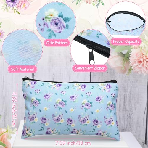 Eaasty 20 Pieces Flower Gift for Women Sticky Notes with Floral Pens, Pencil Bags Makeup Bags, 3 x 4 Inches Cute Note Pads, Funny 1.0 mm Ballpoint Pens, Office Supplies for Women - style: Flower