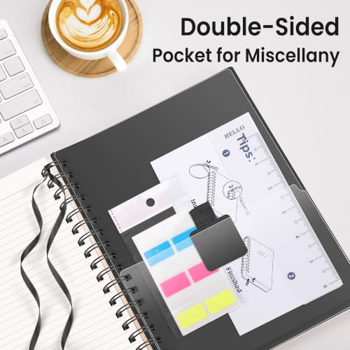 EMSHOI Lined Spiral Journal Notebook, 300 Pages, A4 Size (8.2'' x 11.2'') - color: Black, size: A4