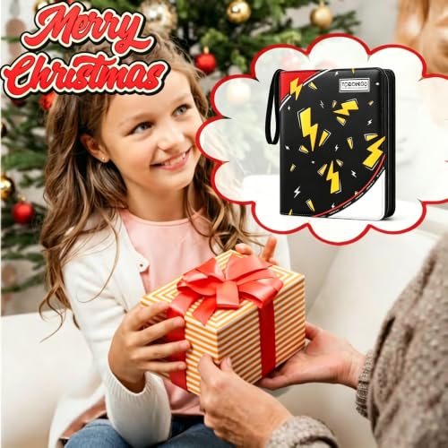 Trading Card Binder 9 Pocket, 900 Pockets Card Collection Album with 50 Removable Sleeves, PU Waterproof Zipper 3-Ring Card Holder Book for MTG TCG Game Cards, Gift for Kids Adults (900 Pockets)