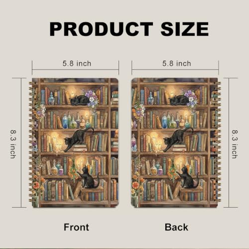 2 Pcs A5 Cute Cat Spiral Notebook for Women, Vintage Cat Journal 160 Pages - color: Multicolour 0200