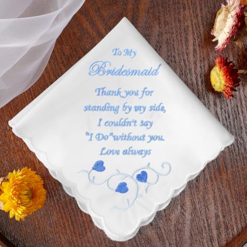 Wedding Handkerchiefs Something Blue Gifts for Bride & Groom - color: Bridesmaid Gift