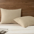 PHF Cotton Waffle Pillow Shams King Size, 20" x 36", Khaki, No Insert - color: Khaki, size: 36" x 20" (Pack of 2)