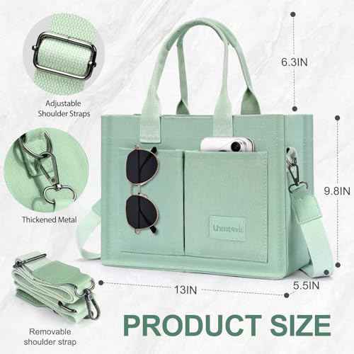 LHMTQVK Canvas Tote Bag for Women, Work & Bible Study Handbag - color: Green