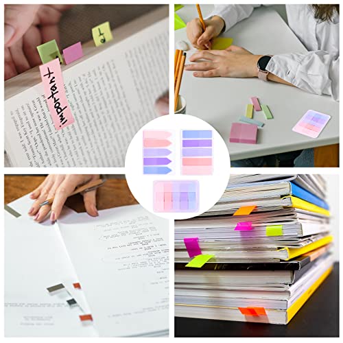 AIEX 600 Pcs Sticky Indexing Tabs, Writable Sticky Index Tabs for Reading Index Folders File Notes Book Notes Easy Remove (Pink Purple)