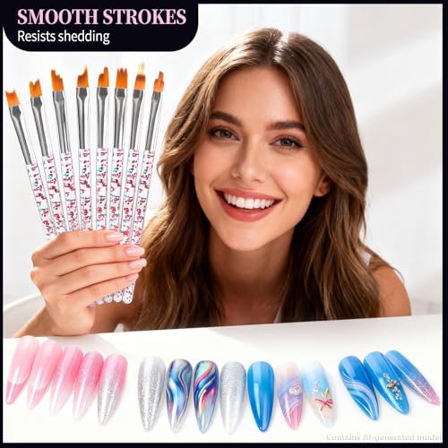 Artdone 34pcs Nail Art Brushes, Nail Art Tool Set, Dotting Tools - color: 34Pcs Set