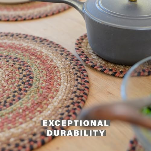 Homespice Gingerbread Jute Braided Placemats, Oval 13x19 Set of 4 - color: Gingerbread