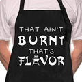 Rosoz Funny BBQ Black Chef Aprons for Men, Adjustable Kitchen Cooking Aprons - color: That Ain't Burnt That's Flavor
