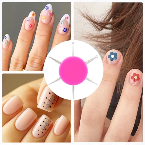 Nail Dotting Tool, 6-in-1 Metal Dotting Tool Nail Art, Pink - color: Pink, 1pcs, 6-in-1