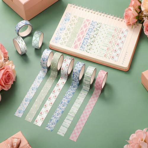 Gueevin 24 Rolls Floral Washi Tapes Set Scrapbook Supplies, Garden - style: Garden