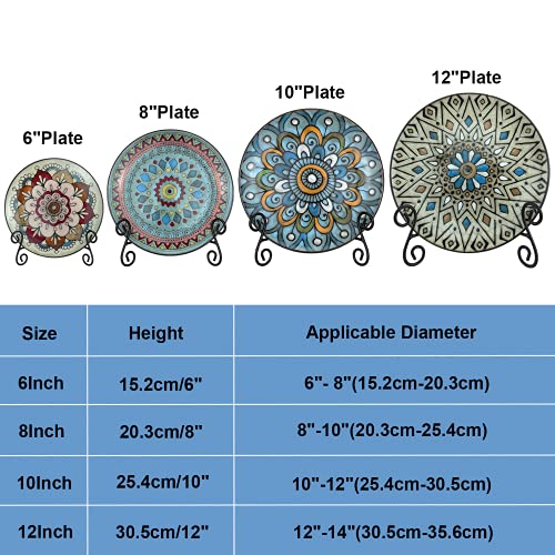 Plate Stand, 1 Pack 6 Inch Plate Holder for Display, Black Foldable Iron Table Easel for Picture Book Photo Frame Decorative Plate - size: 6 Inch - 1Pack