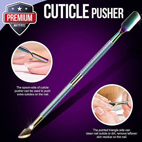 FANDAMEI Cuticle Trimmer, Cuticle Kit, Cuticle Pusher, Cuticle Nippers - color: Colorful