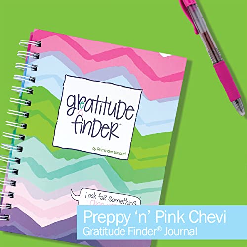 Denise Albright Gratitude Finder® 52 Week Non-Dated Journal for Women, Teens & Girls with 165 Hand-Illustrated Stickers (Preppy 'n' Pink Chevy) - color: Preppy 'n' Pink Chevi Gratitude Finder Journal