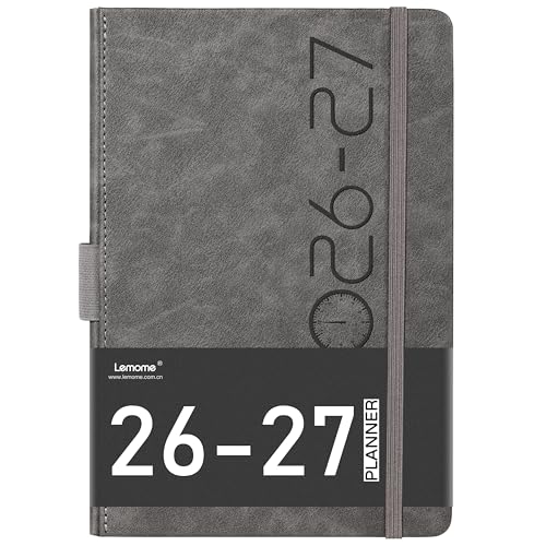 Planner 2026-2027 - Weekly & Monthly 2026-2027 Planner with Pen Loop - style: Grey, 5.75" x 8.25"| 26-27