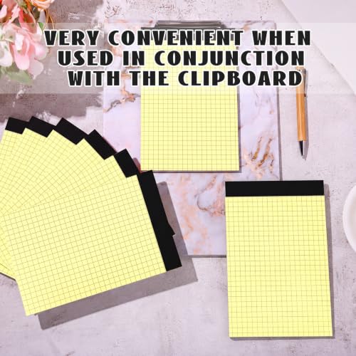 Jetec 8 Pcs Small Graph Paper Notepad 5 x 8 Inch Grid Notebooks,Black - color: Black