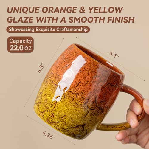 Autumn Honey Ceramic Mug, 22oz Reactive Glaze Mug, Thanksgiving Gift - color: Autumn Honey · GLOW