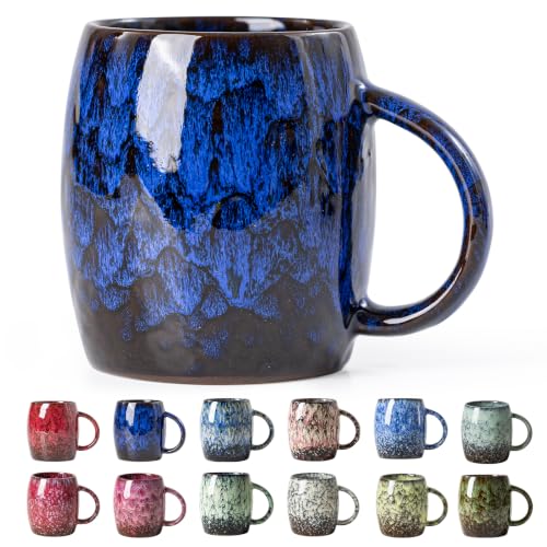 Deep Cobalt Ceramic Mug, 14oz Reactive Glaze Coffee Mug, Office Gift - color: 14OZ - Deep Cobalt · FOCUS