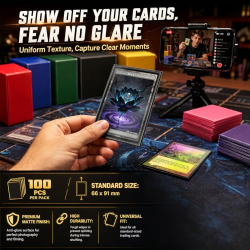 1200PCS Matte Card Sleeves for Trading Cards - Standard Size (66x91mm) Fit for MTG, Yugioh, Baseball Cards, Board Games - Acid-Free & Non-PVC Plastic Protectors (12 Assorted Colors) - color: 12 Color