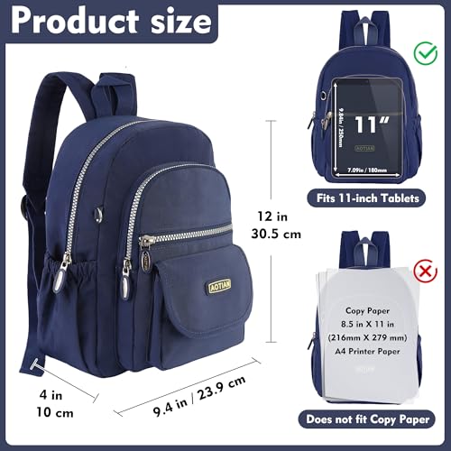 AOTIAN Mini Backpack for Women, Lightweight Sturdy Nylon Small Daypack - color: Mini Deep Blue