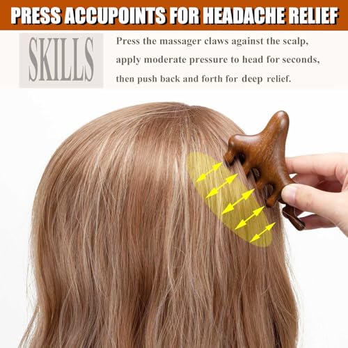 Wooden Scalp Massager, Head Massager Scalp for Stress Relax
