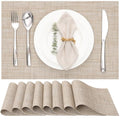 Myir JUN Placemats Set of 8 Kitchen and Dining Table Placemats - color: Beige, size: Set of 8