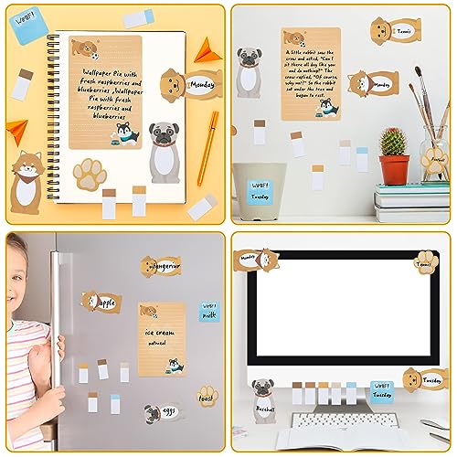 Xqumoi I Just Really Like Dogs Sticky Notes Set, 550 Sheets, Cute Cartoon Puppy Self-Stick Notes Pads Animal Divider Tabs Bundle Writing Memo Pads Back to School Office Supplies Small Gift - color: 1pack-puppy