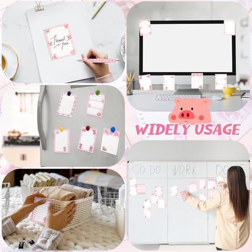 Dispowreath 24 Pcs Piggy Sticky Notes with Pens Pink Pig Themed Christmas Gifts Self Adhesive Notepad Cute Memo Notes Pads Black Ink Ballpoint Pen for Pig Lover Gifts Office School Students Teacher - style: Pig