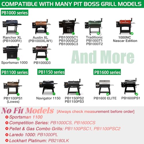 Flame Broiler Kit for Pit Boss Smoker Replacement Parts PB1000 PB1100 PB1150 PB1600 Austin XL Pitboss Rancher Traditions Pro Pellet Grills Heat Deflector Slide Cover PB1100PS1 Bottom Plate 60547 BBQ - size: For 1000/1100/1150/1600 Series