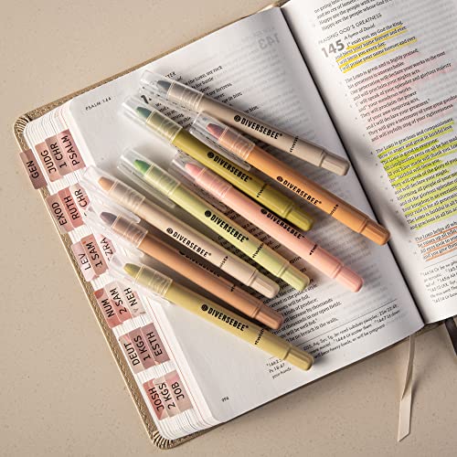 DIVERSEBEE Bible Highlighters and Pens No Bleed, 8 Pack Assorted Colors Gel Highlighters Set, Cute Bible Markers Study Journaling School Supplies and Accessories (Earthy) - color: Earthy