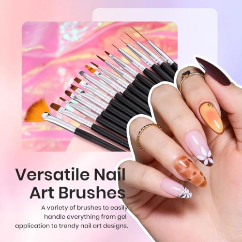 Beetles 31pcs Nail Art Brushes, Dotting Tools, Nail Art Pens, Dust Brush - color: A-Multicolor-31